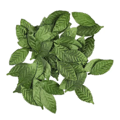 Simulated Leaves 100pcs Fake Fabric Leaves Artificial Leaves Scrapbook Craft Project Wedding Party Flower Arrangement Decoration