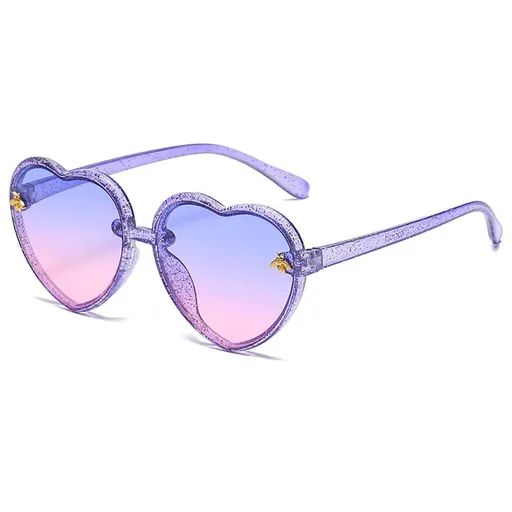 Kids Heart shaped Sunglasses Cute Bee Frame Age 3-10 UV400 Protection Fashion Sunnies for Outdoor Summer