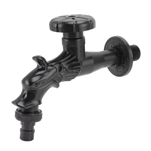 Copper Bathroom Sink Faucets Antique Efficient Multipurpose Engraved Retro Faucet for Bathroom Outdoor Black