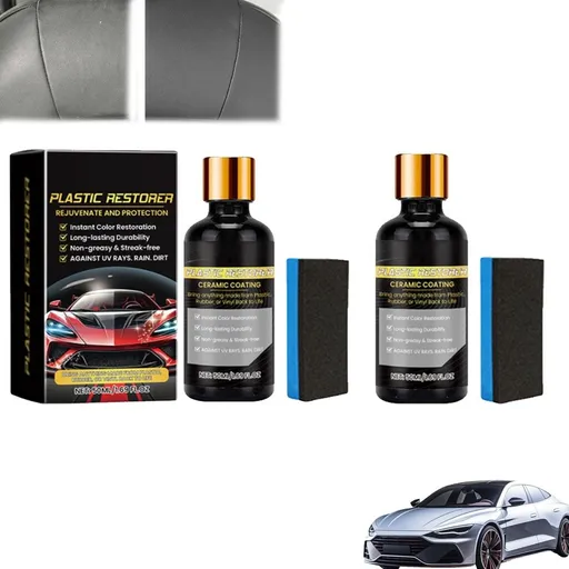 Anti-Scratch Lasting Shine Paint Repair Agent with Sponge, Cars Ceramic Coating Trim Restore, Crystal Coating for Car Plastic Parts