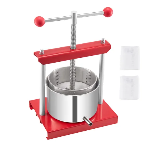 Fruit Wine Press Manual Juice Maker 3L Stainless Steel T-Handle for Outdoor Kitchen Home