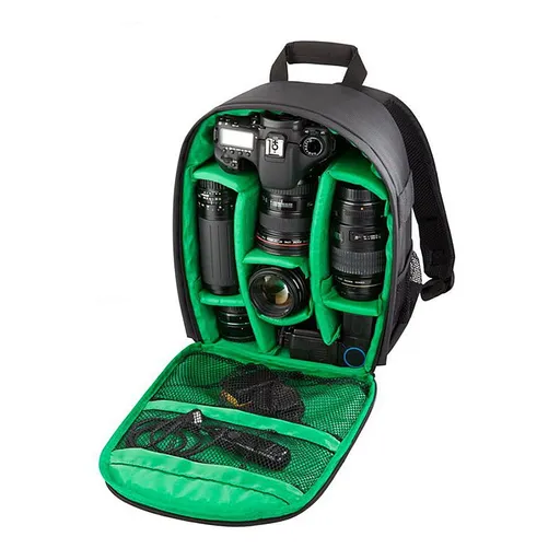 Waterproof Camera Backpack Shoulder Bag Travel Case For Digital Lens (Medium, Green) Made of durable, waterproof