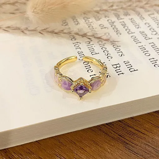 Light‑Luxury Pattern Enamel Open Ring | Halloween Casual Gift | Versatile Adjustable Women Finger Ring