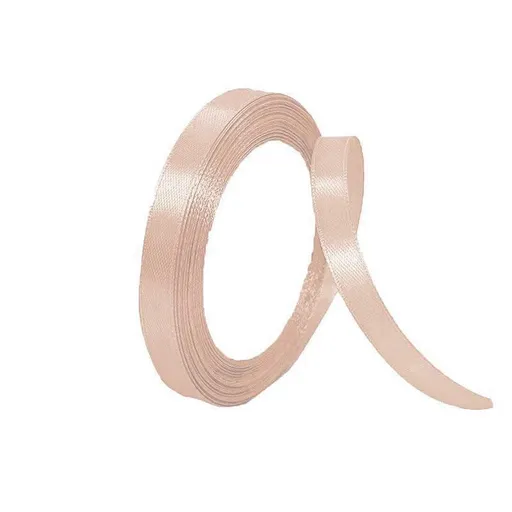 10mm Width Satin Hair Ribbon Wedding Party Decoration Gift Banquet 5m - Flesh Pink