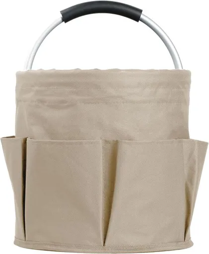 Garden Tool Organizer Bag 17L Collapsible Tool Bag Foldable Tool Organizer Outdoor Camping Portable Shower Caddy Cleaning Supply Caddy with Handle for Home Bathroom Storage Bath Wash Bag（khaki）