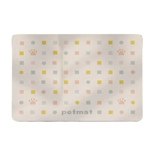 Pet Feeding Mat Dogs Cats Absorbent Non Slip Pet Placemat Waterproof Mat - Beige