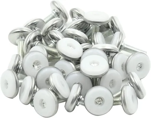 Screw on Furniture Glides Adjustable Furniture Leg Base Leveller M8 x 25mm Thread Length - Pack of 36