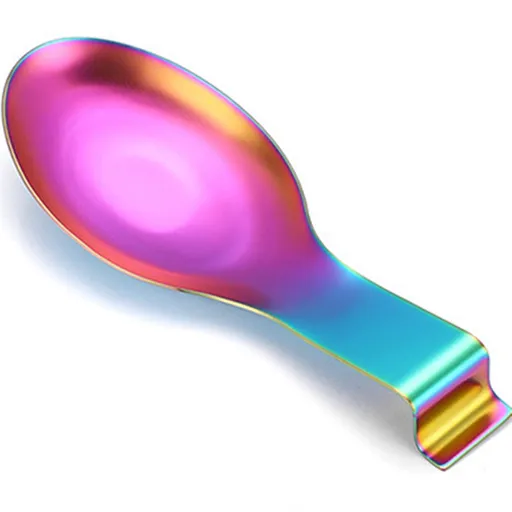 Matte Rainbow Spoon Rest, Stainless Steel Spoon Holder for Stove Top, kitchen utensils Holder for Ladles, Tongs, Spatula, Stove