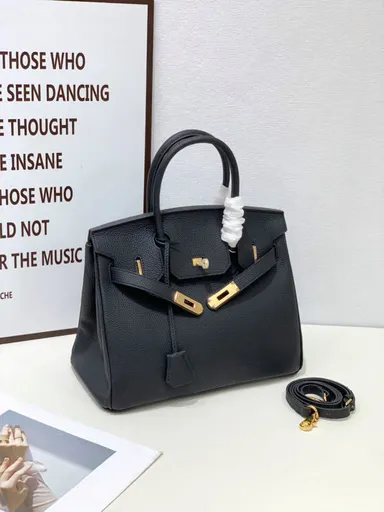2025- Euro-american Elegant Crocodile Leather Handbag Bag - Birkin 30,black ,palladium Hardware