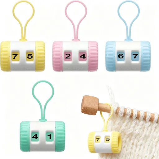 4 Pcs Plastic Row Counter for Knitting Pastel Color Knitting Row Counter Crochet Assistant Tools for Both Circular and Straight Needles Pastel Color the Row