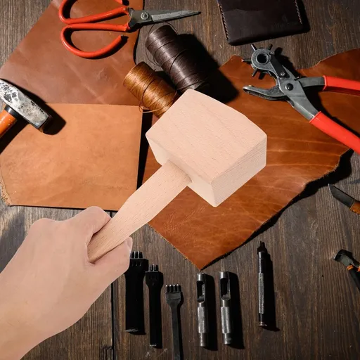 Woodworking Hammer Wooden Mallet Durable Sturdy Leathercraft Use