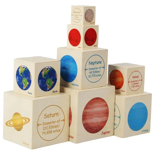 Eight planets Stacking Toys, Stacking Blocks, Kids Figure Match Set, Toy Stacking Block Sets, Educational & Fun Matching Game