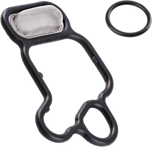 2 PCS Car Solenoid Valve Gasket and Seal Ring, Head Cylinder VTEC Solenoid Valve Oil Filter Gasket, 15815-R40-A01 91319-PAA-A01, Compatible with Accord Odyssey Passport Pilot (Black)