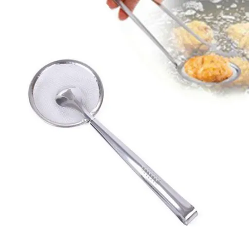 Multifunctional 2-in-1 Filter Spoon with Clip Food, Frying Spoon Strainer for Oil-frying BBQ Food Cooking Suitable for Kitchen