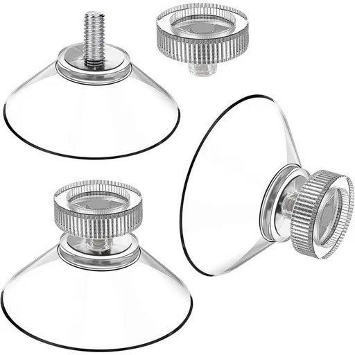 30 Pack Suction Cups with Knurled Nut, Transparent M4 Thread, Diameter 40 mm