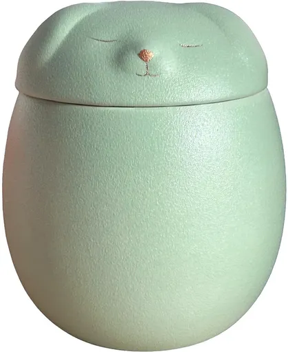 Small Dog Urn,Pet Urn,Pet Urns for Dogs,Pet Cremation Urn,Dog Urns for Ashes,Ceramic Dog Loss, Keepsake for pet Dogs, Handmade - Green - Size S