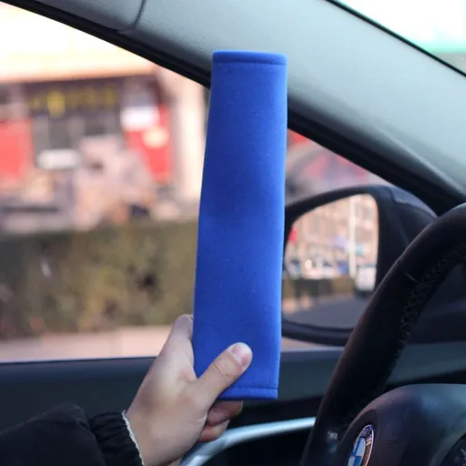 Car Seatbelt Shoulder Pad Velvet Comfort Cover Royal blue [velvet] shoulder pad 1 piece [high quality]