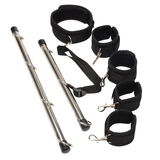House Of Dasein Multi-Position Bdsm Spreader Bar Kit Collar Cuffs Restraints - Black