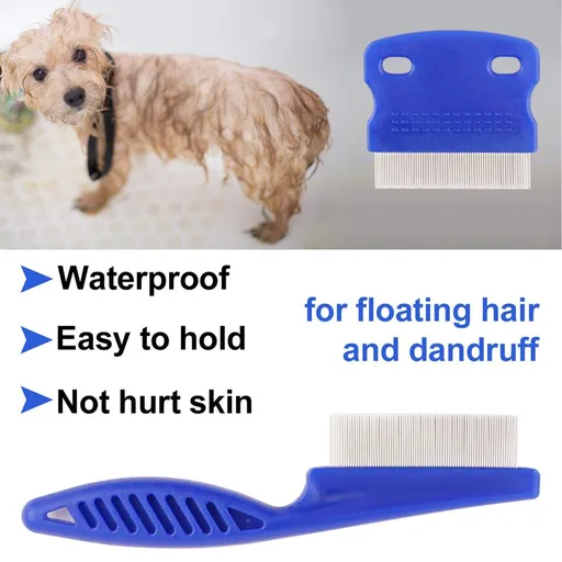 Thereisno 6 Pieces Set Pet Lice Combs Dog Grooming Flea Comb for Cat Tear Stain Comb for Removal Dandruff Hair Stain