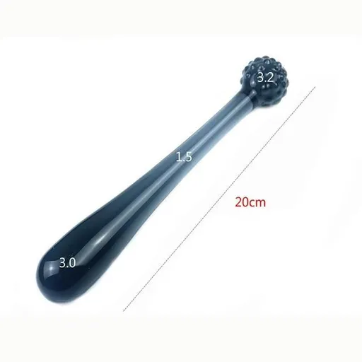 House Of Dasein Black Granules Glass Anal Double Dildo Butt Plug Sex Toy Couples - Black - C (20Cm Long)