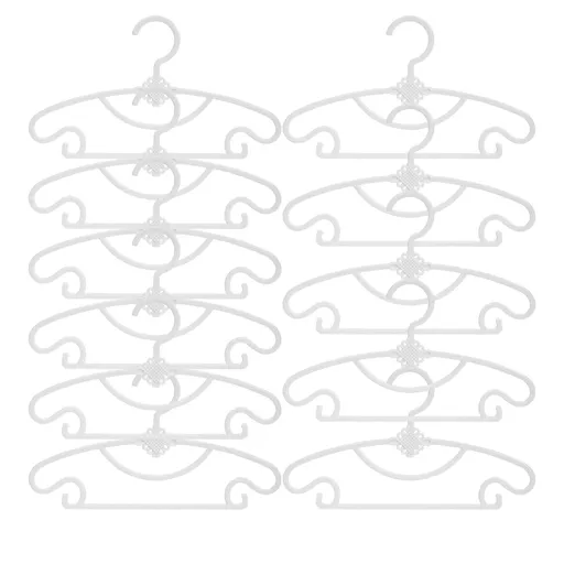 10-Pack Serviceable Kids' Clothes Hangers - Heavy-Duty Plastic Non-Slip Infant & Toddler Hangers for Closet, Nursery, Travel - Space-Saving Baby Closet Organizers 11.2×6.5 in Pink