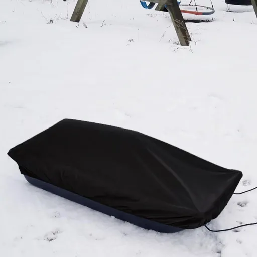Oxford Cloth Ice Fishing Jet Sled Cover Ice Fishing Gear Accessories Waterproof Sun-Protection Sled Travel Cover for Outdoor Activities Winter Camping Hunting（420D：110*54*21cm black）
