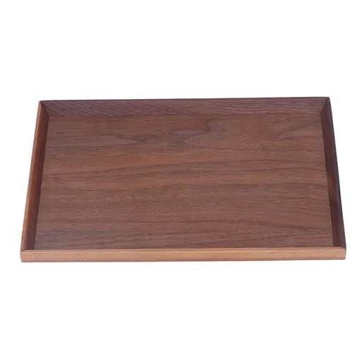 Walnut Wooden Tray Rectangle Serving Tray Tenon Structure Chinese For Tea Fruit Dessert Bread L