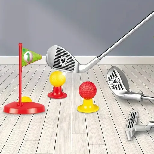 Set Golf Kanak-kanak Tongkat Teleskopik Mainan Luar Dalam Rumah Interaktif