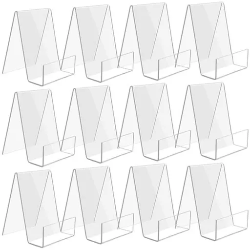 Transparent bookcase - Acrylic display rack - for books, photos, brochures - Set of 12