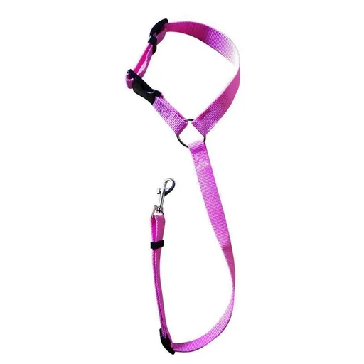 Adjustable Pet Dog Car Clip Lead Harness Strap for Vehicle Travel Restraint Use - Pink