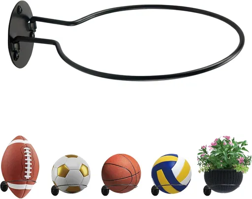 Wall Mount Ball Display Rack, Sports Ball Storage Holder for Basketball, Football, Soccer, Volleyball Collection,Sports Accessories Organizer