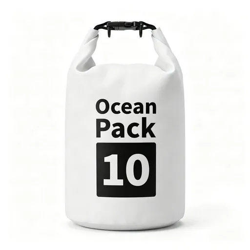 Ocean Pack Waterproof Dry Bag, 10L Double Shoulder Strap, 500D PVC Waterproof Sack for Kayaking, Swimming, Fishing, Camping, Outdoor Travel, Floating Dry Storage Bag(White)