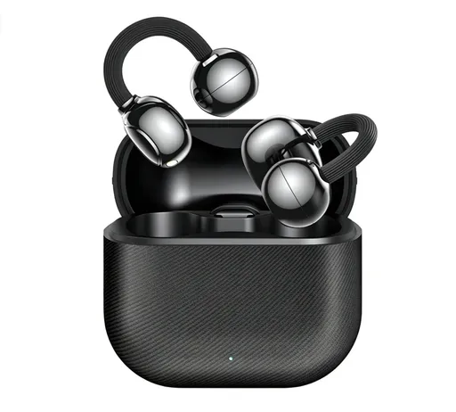 Open-Ear Clip Bluetooth Earphone - NE11S Wireless Earbuds with Bluetooth 6.0 11mm Driver 4.5g Lightweight - Sports Headphones with Mic - Black