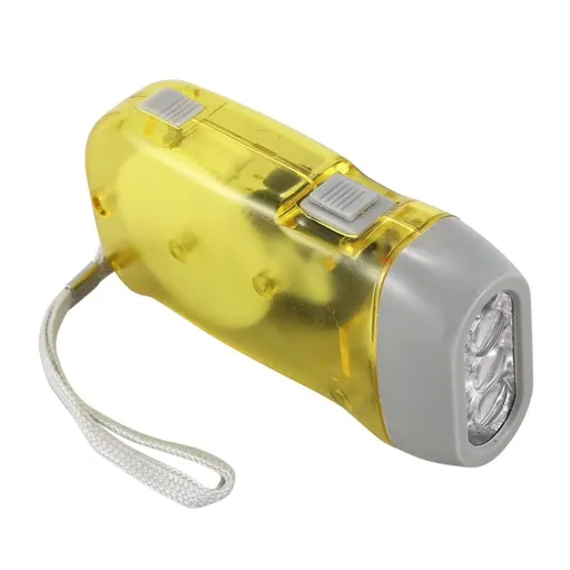 3 Pack Hand Crank Emergency Flashlight - 3 LED Bright Lights - Ideal for Camping, Outdoor Sports, Car, Power Outages Color random