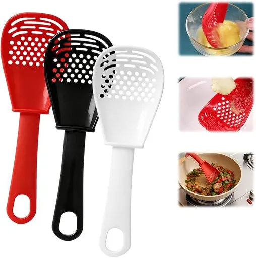 Multifunctional Kitchen Cooking Spoon,Upgraded Heat Resistant Kitchen Utensils Slotted Spoon,Small Silicone Spatula Spoon for Cooking,Draining,Mashing,Grating,Separating(Mix)