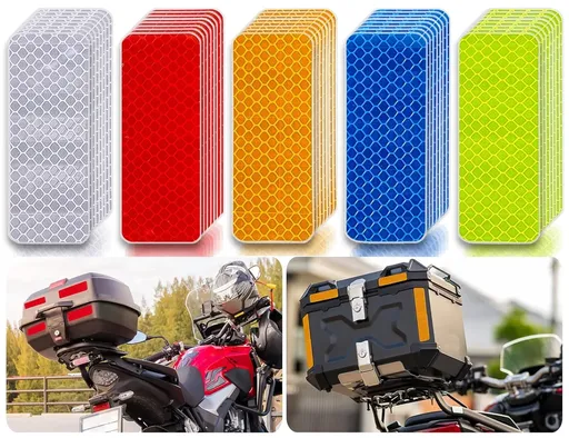 50 Pcs Reflective Safety Stickers, Waterproof PET Warning Decals for Cars Bikes, 5 Colors