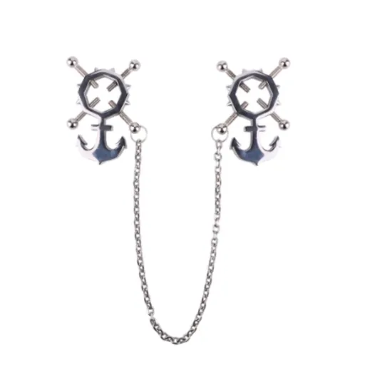 House Of Dasein Breast Clip Leather Belt Bondage Stainless Steel Nipple Clamp With Chains - Style Qk-C8008