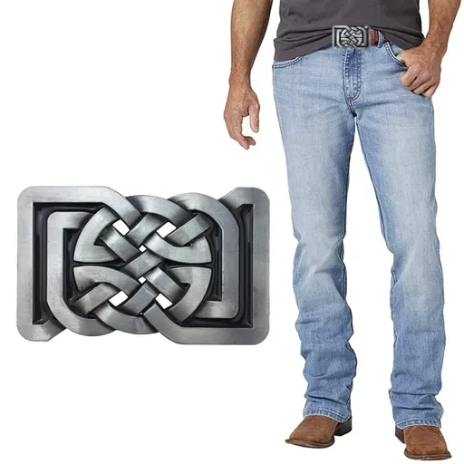 Vintage Fashion Western Cowboy Knot Belt Buckle Rectangle For Men Women Perfect gift for men Easy to use