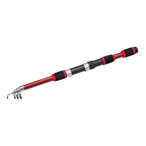 Telescopic Fishing Rod Lightweight Portable Sea Casting Rod Durable Glass Steel - Red