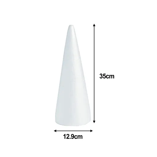 Styrofoam Foam Cones Polystyrene for Crafts DIY Painting Triangle Tree 35cmX12.9cm