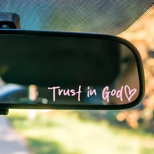 5 Pack Pink "Trust in God" Reflective Vinyl Decal Stickers - Waterproof Decorative Car & Motorcycle Scratch Cover