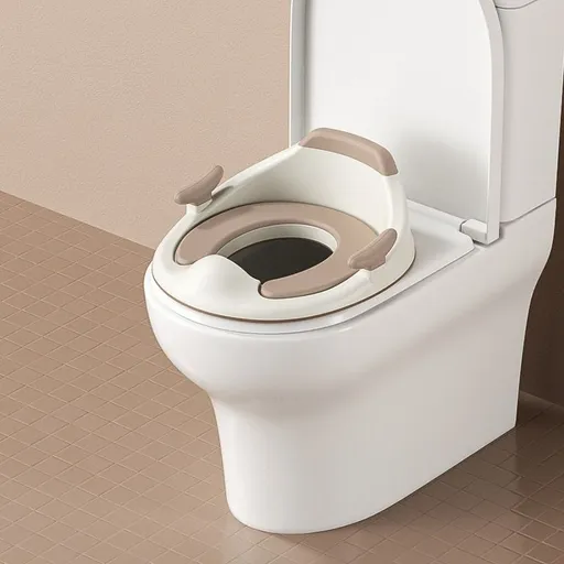 baby portable toilet seat, potty training, no installation, splash proof, hanging storage, travel potty seat, toddler toilet training seat - Camel - Size Hard seat cushion