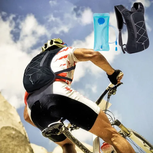 Hydration Backpack with 2 L Water Bladder, Lightweight Hiking Pack for Cycling, Climbing and Outdoor Activities, Black
