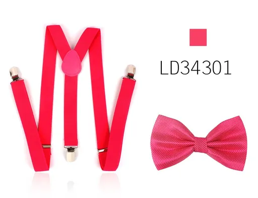Adult Polyester Suspenders Bow Tie Set 2.5cm LD34301