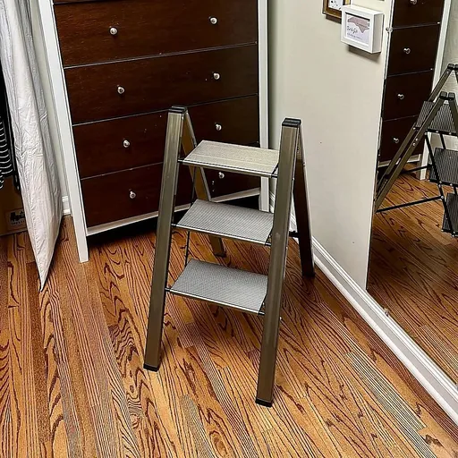 3 Step Ladder Foldable Lightweight – Anti-Slip Safety Stool for Home & Office