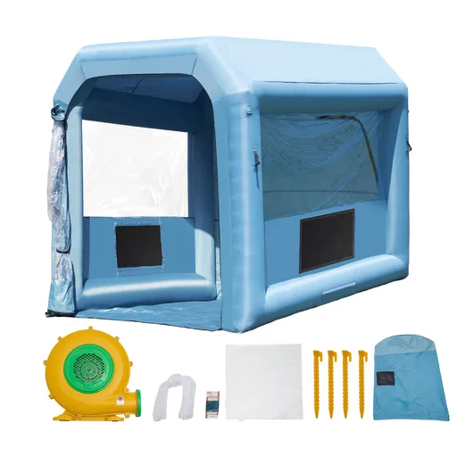 Inflatable Paint Booth, 9.8 x 8.2 x 8.2 ft Inflatable Spray Booth, with 550W Powerful Blower and Air Filter System, Portable Car Paint Booth for Motorcycle, Bicycle, Small Furniture Painting