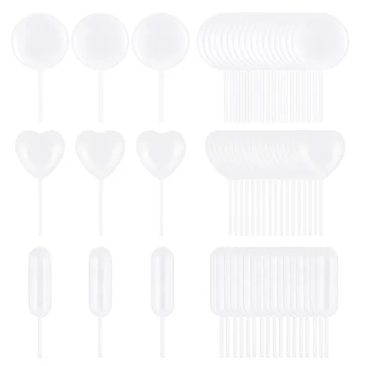60 Piece Cupcake Pipettes - Plastic Squeeze for Strawberries, Chocolate, Ice Cream & Dessert
