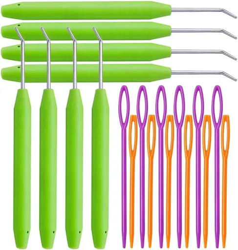 20 Piece Crochet Hook Set with Rubber Handles and Stitch Markers Ergonomic Knitting Tools for Blankets Scarves Gloves