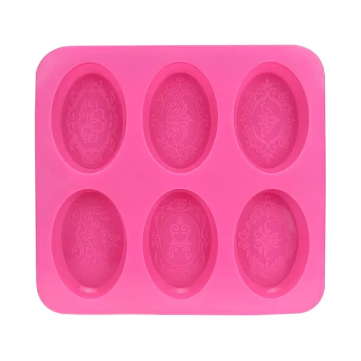 Oval Silicone Soap Mold, 6-Cavity Large Soap Making Molds for Handmade Soap, Lotion Bars, Chocolate, Candy, Candles, Bath Bombs & Crafts