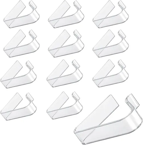 Picnic Table Cloth Clips Outdoor, 12 Pcs Plastic Tablecloth Clips Clear Table Cloth Holder Cover Clip for Tablecloth Indoor Home